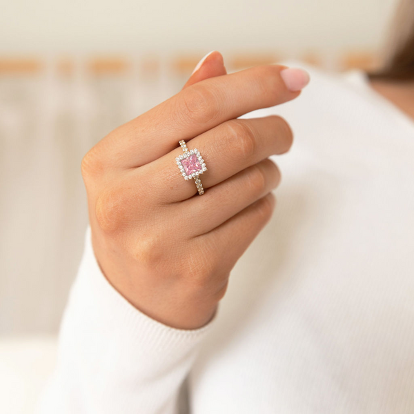 Vivid Vive CZ Antique Pink Ring