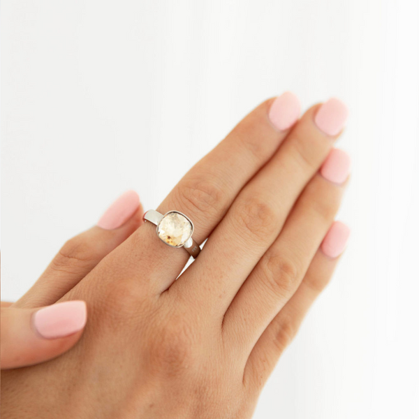 Twisted Golden Champagne Ring